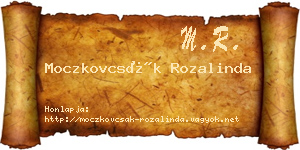 Moczkovcsák Rozalinda névjegykártya